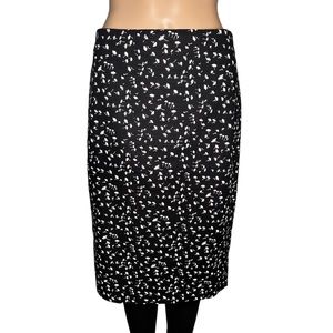 J.crew women black white floral pencil skirt size 2